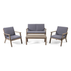 Temecula Outdoor Acacia Wood 4-Seater Chat Set