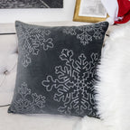 Gray Velvet Holiday Throw Pillow 20x20
