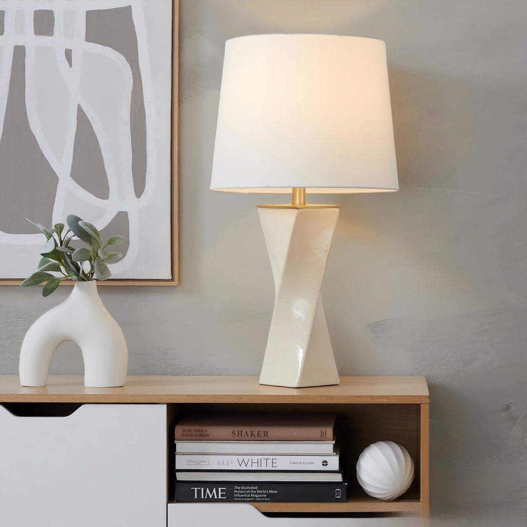 Square Contemporary 27" Ceramic Table Lamp