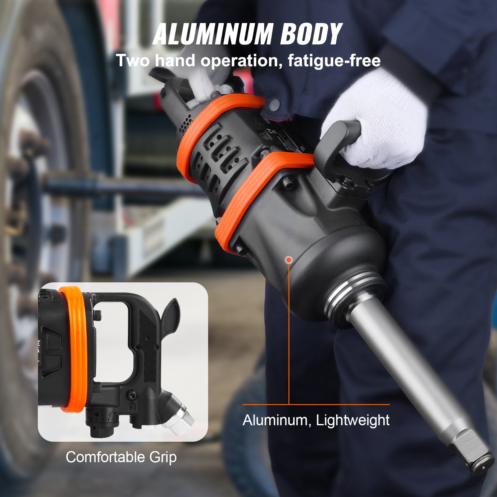 1 Inch Air Impact Wrench, Up to 5175 ft-lbs Torque Output