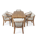 7 Pieces Acacia Wood Outdoor Dining Set