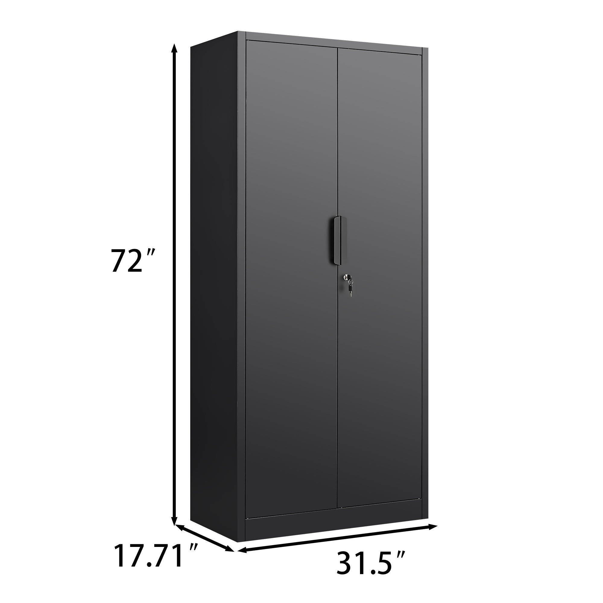 72-Inch 2-Door File Cabinet with Lock