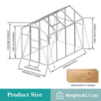 Gain Height Windproof Aluminum Greenhouse 6x8 FT