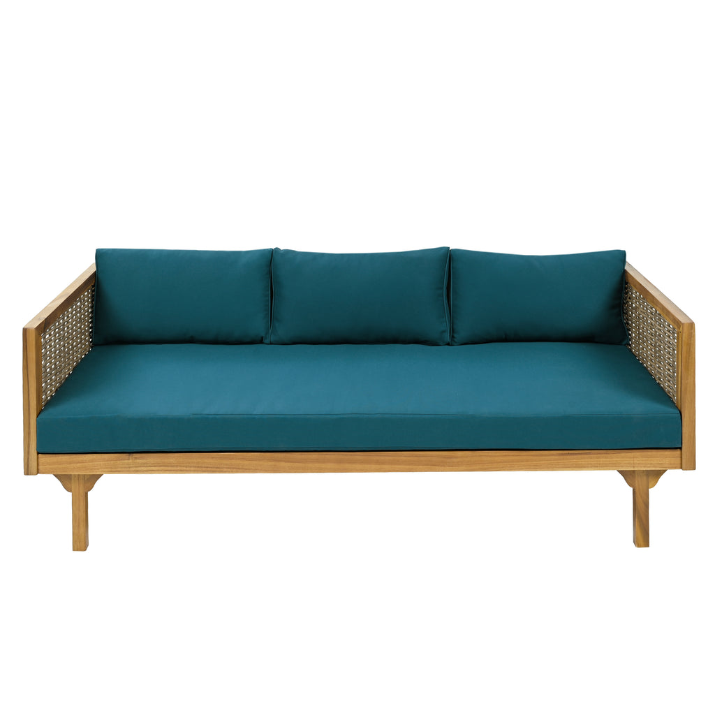 Claremont 3 Seater Daybed With Rattan Arms (Teak Cushion)