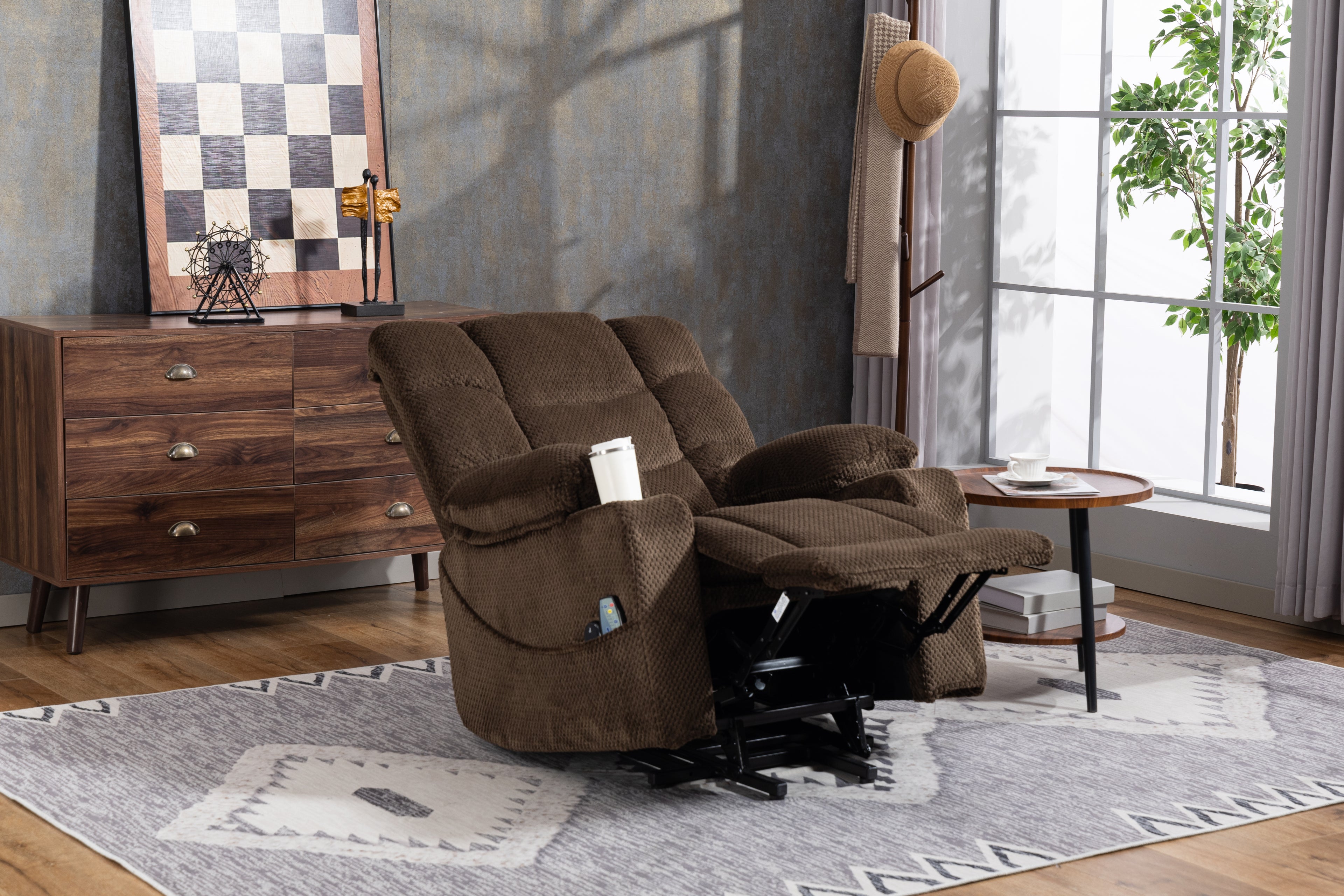 Ultra Wide Electric Lounge Chair with Hot Massage Heating