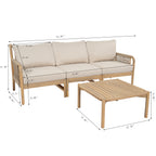 Casper Outdoor 3-Seater Sofa and Coffee Table Set