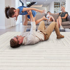 Step Collection High-Low Striped Area Rug