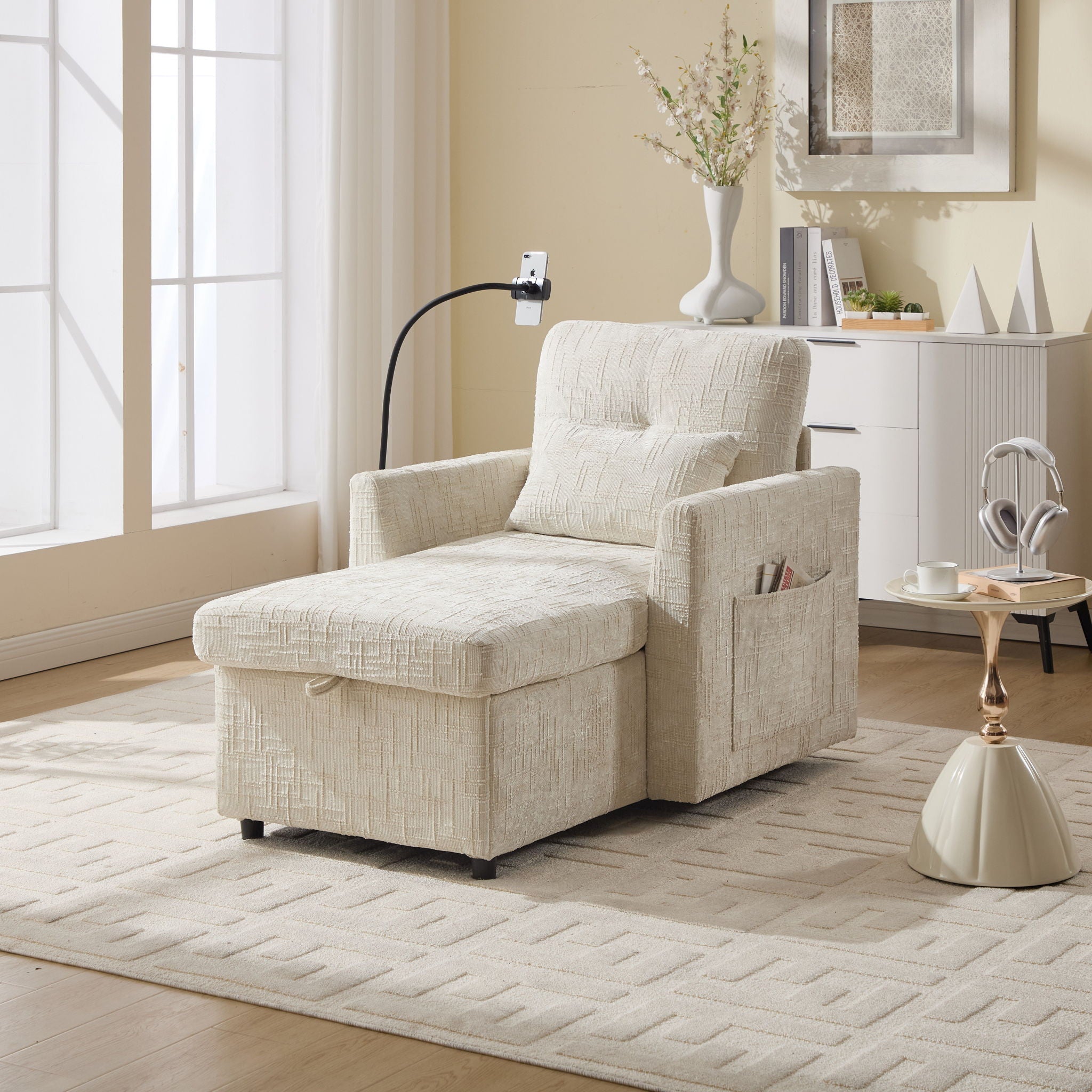 Multifunctional Recliner Sofa With Storage And Phone Bracket