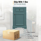 20-Inch Bathroom Vanity with Ceramic Sink, Soft Close Door & Storage Rack