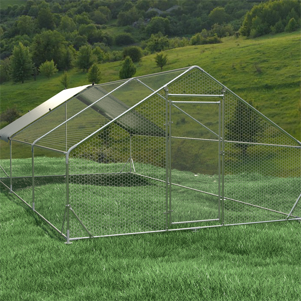 Large Metal Chicken Coop Walk-In Poultry Cage