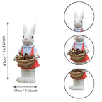 Whimsical Hand-Painted Garden Rabbit Statue