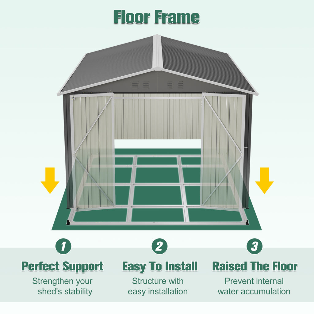 Lockable Secure Metal Shed 8x12 FT