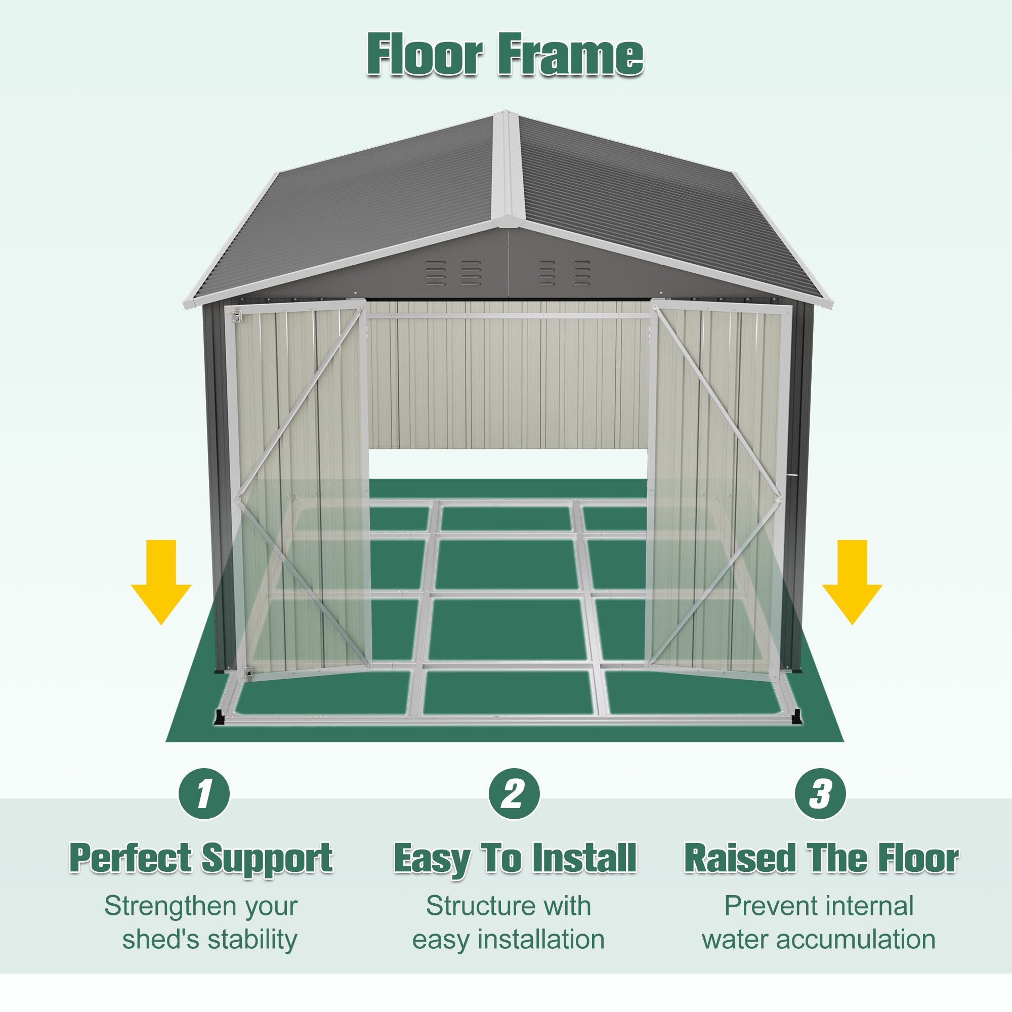 Lockable Secure Metal Shed 8x12 FT
