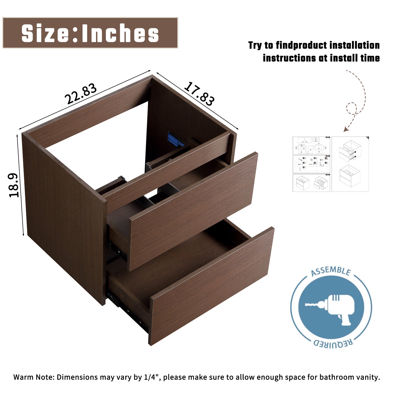 24" Bathroom Sink with Cabinet