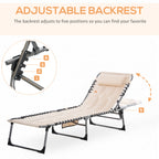 Outsunny Padded Folding Chaise Lounge Chair