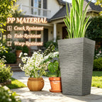 Stackable Design Tapered Planters - 3-Piece Outdoor Set