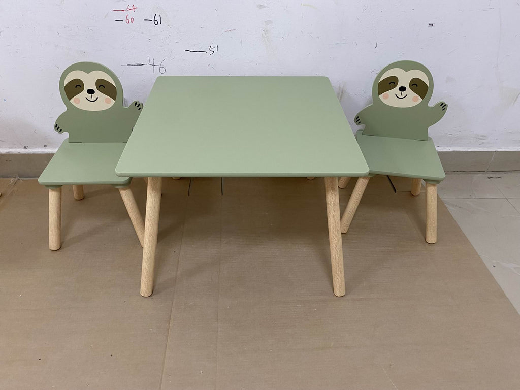 Kids Table and Chair Set with Cute Sloth Chairs