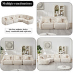 123.2-Inch Modern Luxury Curved Corner Sectional Sofa