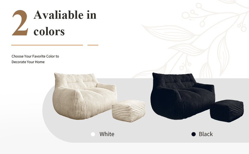 Cloud-Love Oversized Double Sofa with Footrest