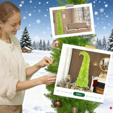 84 Inch Whimsical Christmas Tree - Pencil Xmas Tree