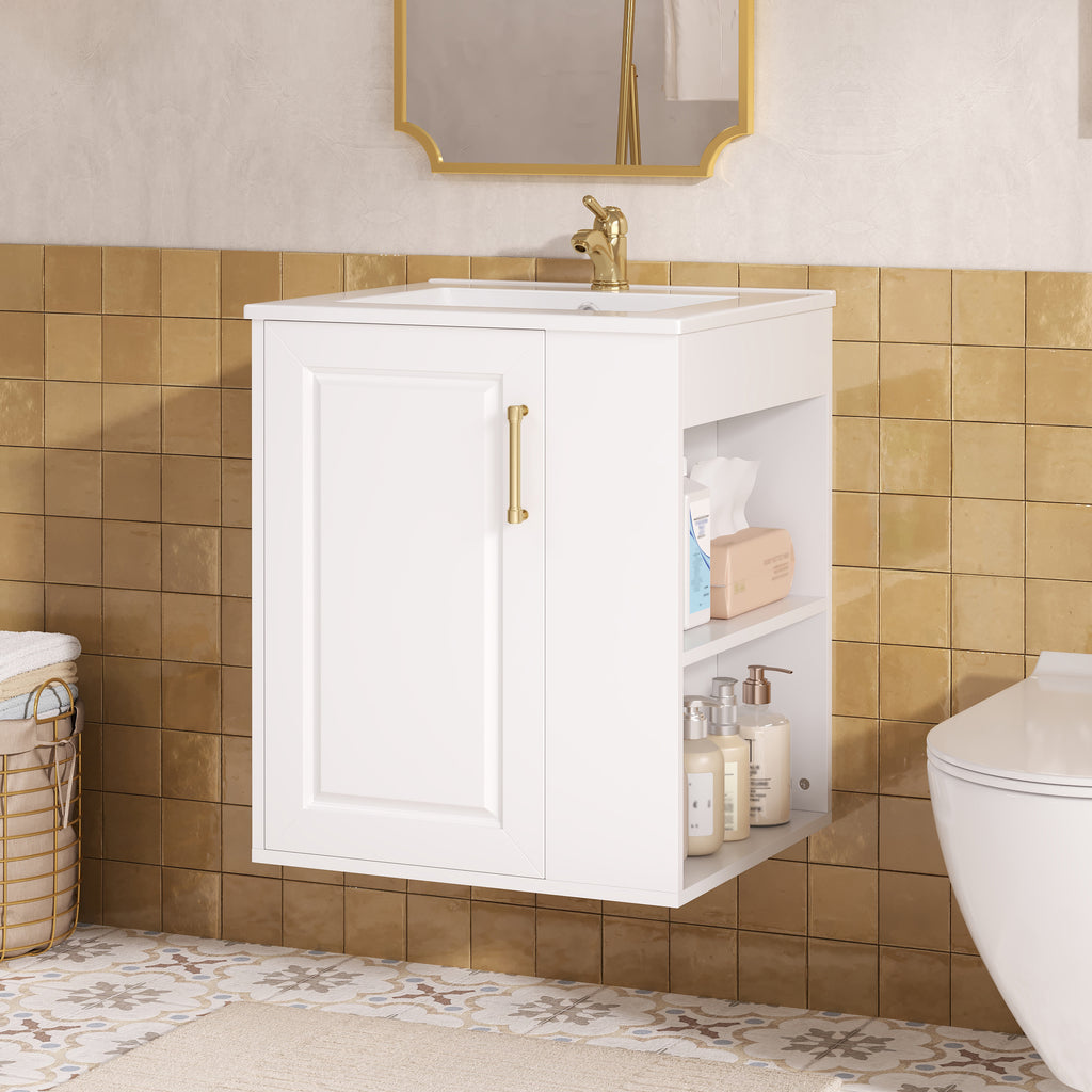 20" Wall Mounted Bathroom Cabinet with Sink Combo