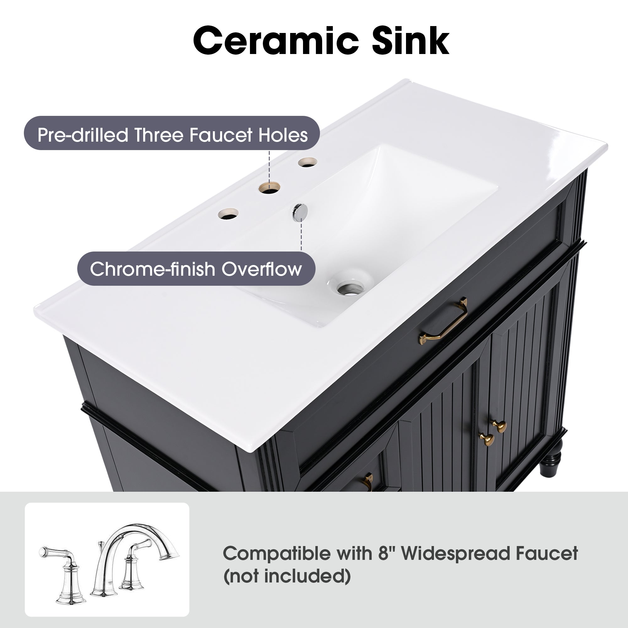 36" Bathroom Vanity with Sink