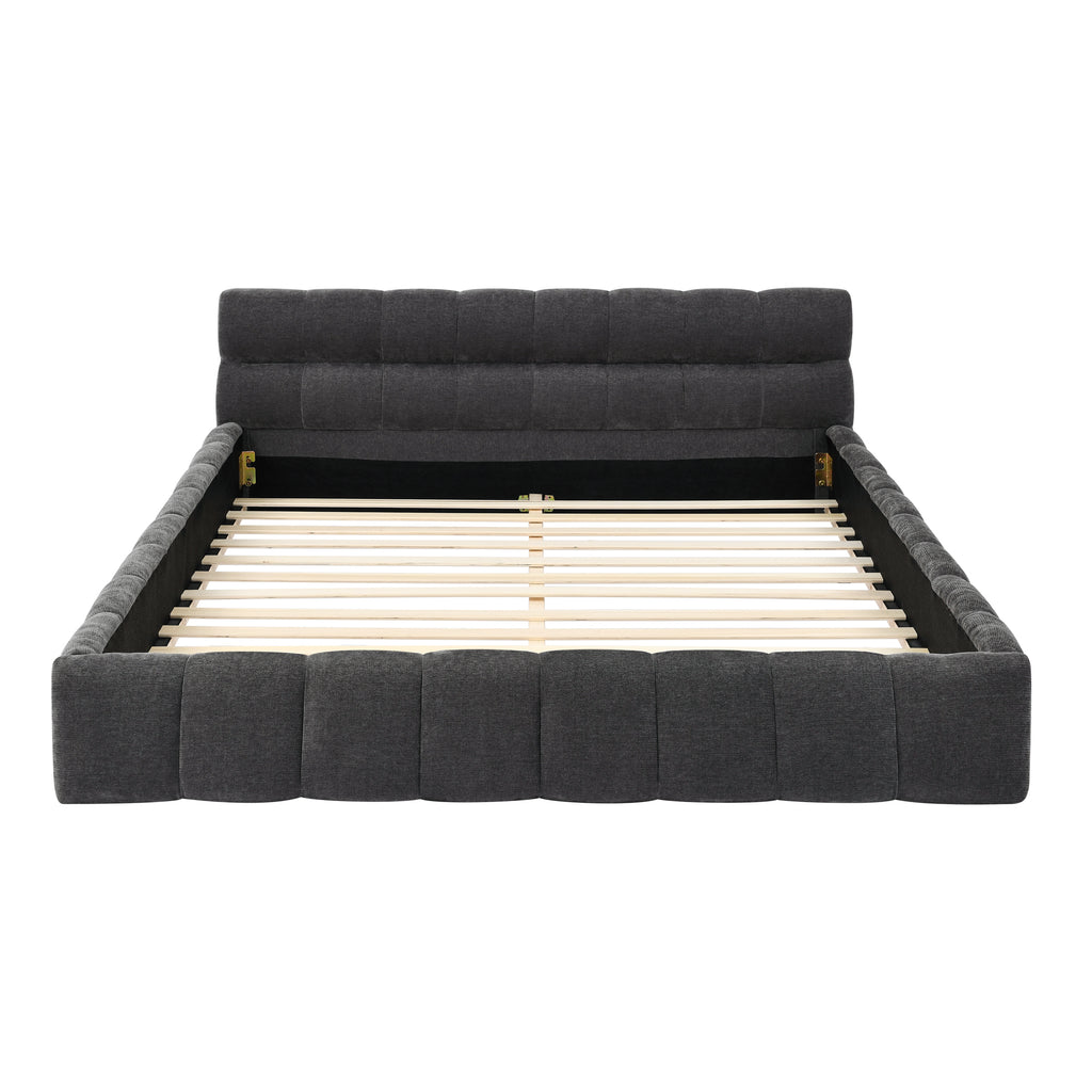 Queen Size Upholstered Bed Frame with Thick Fabric