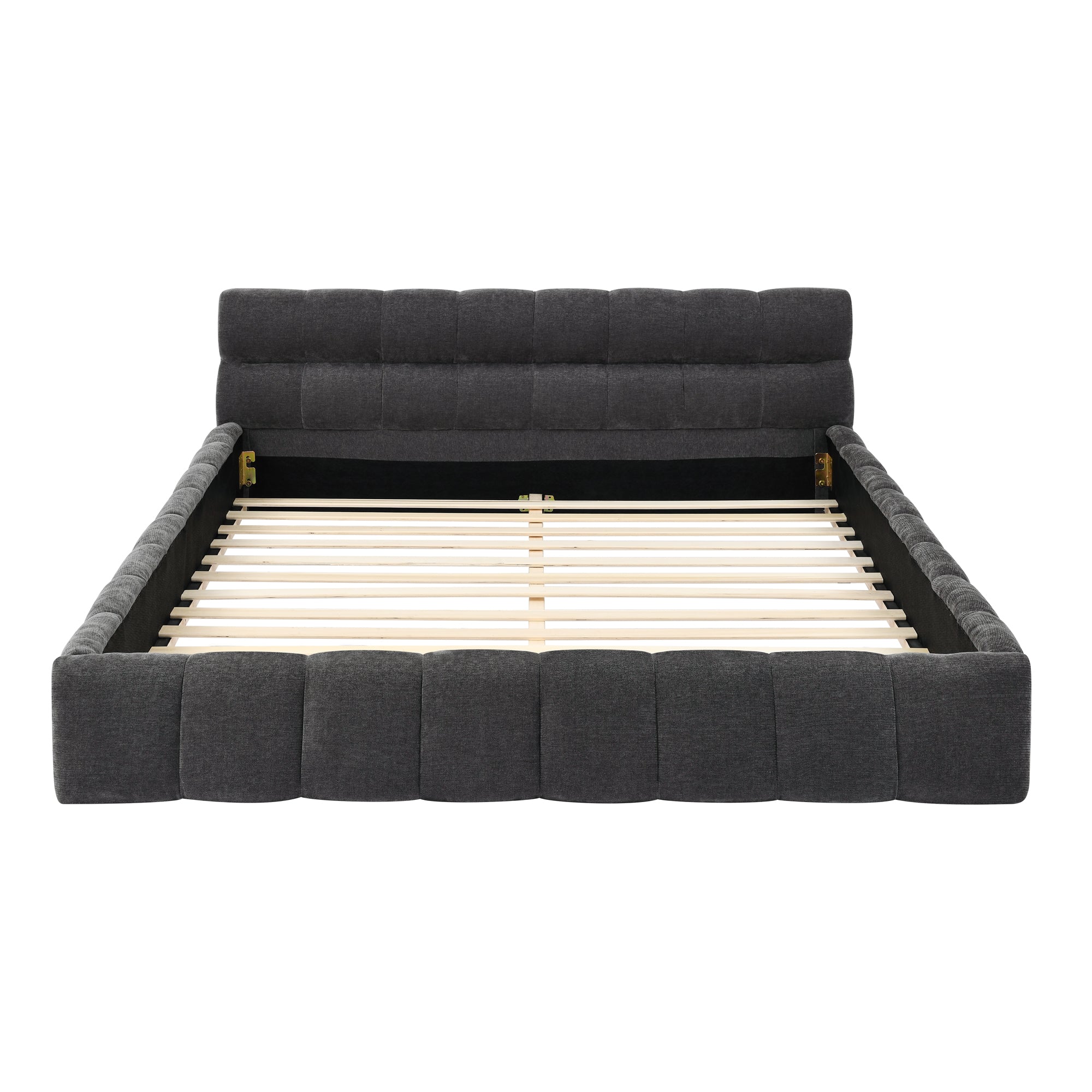 Queen Size Upholstered Bed Frame with Thick Fabric