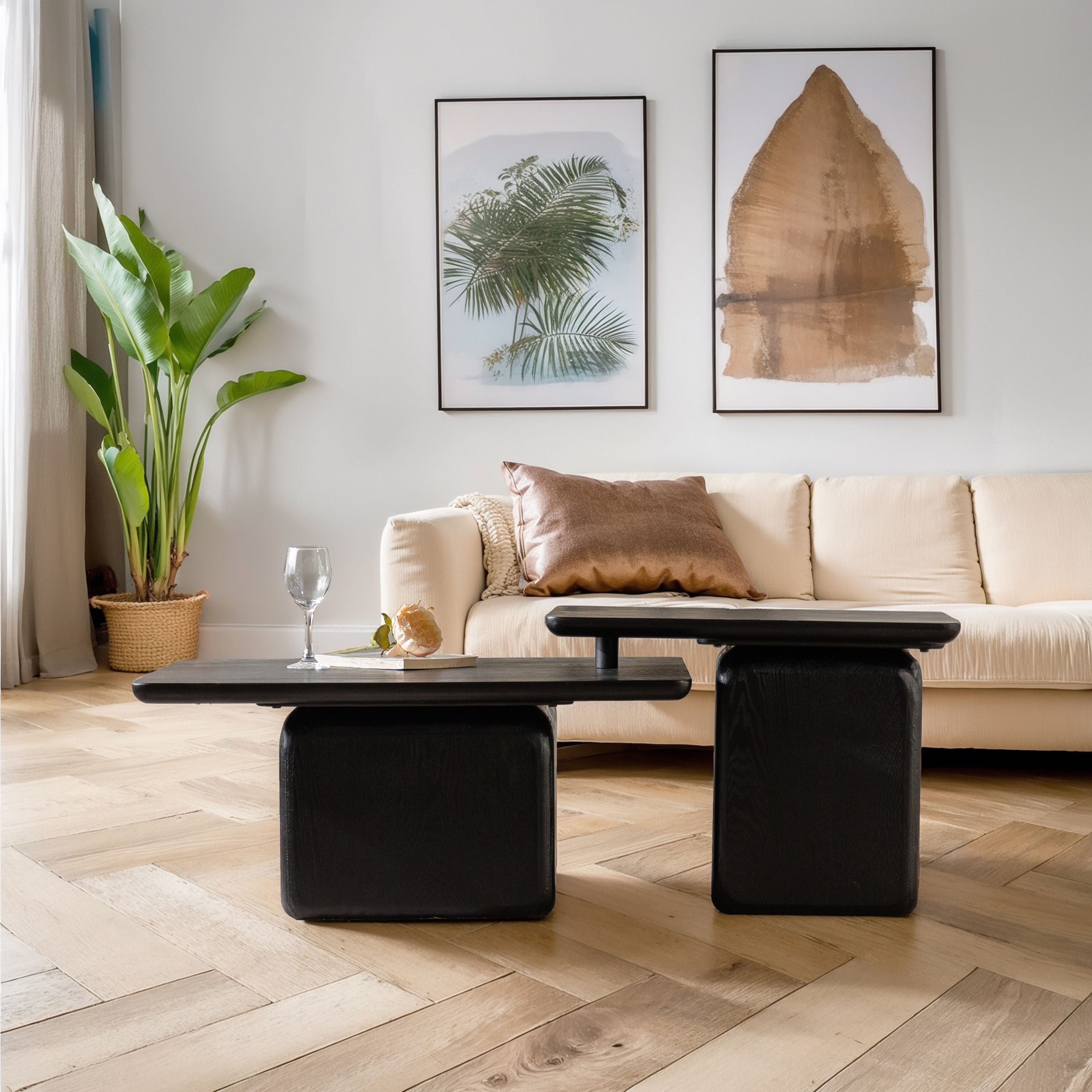 Vintage Fashion Style Square Coffee Table Set