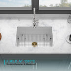 27"x19"x10" Undermount Single Bowl Fireclay Kitchen Sink