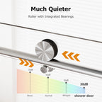 Frameless Single Sliding Shower Doors in Brushed Nickel