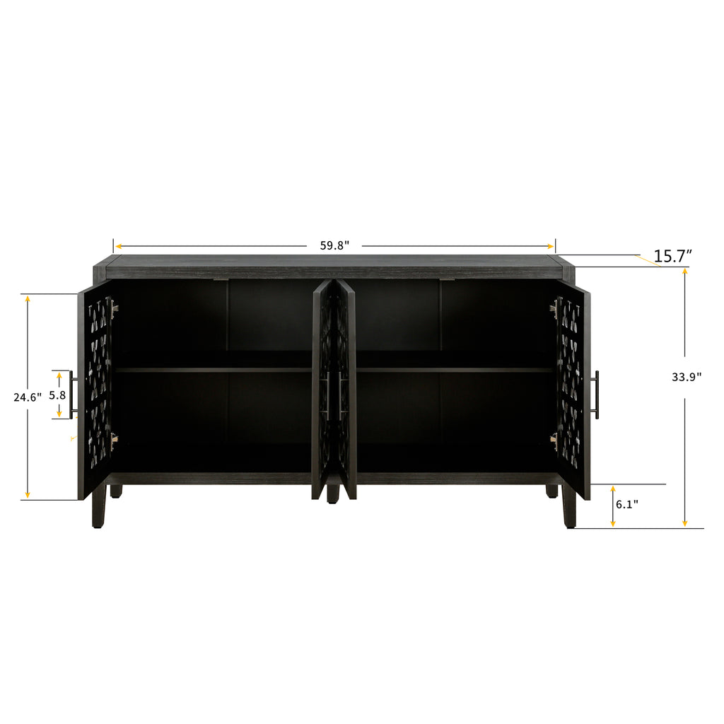 Hollow Four Door Antique Cabinet