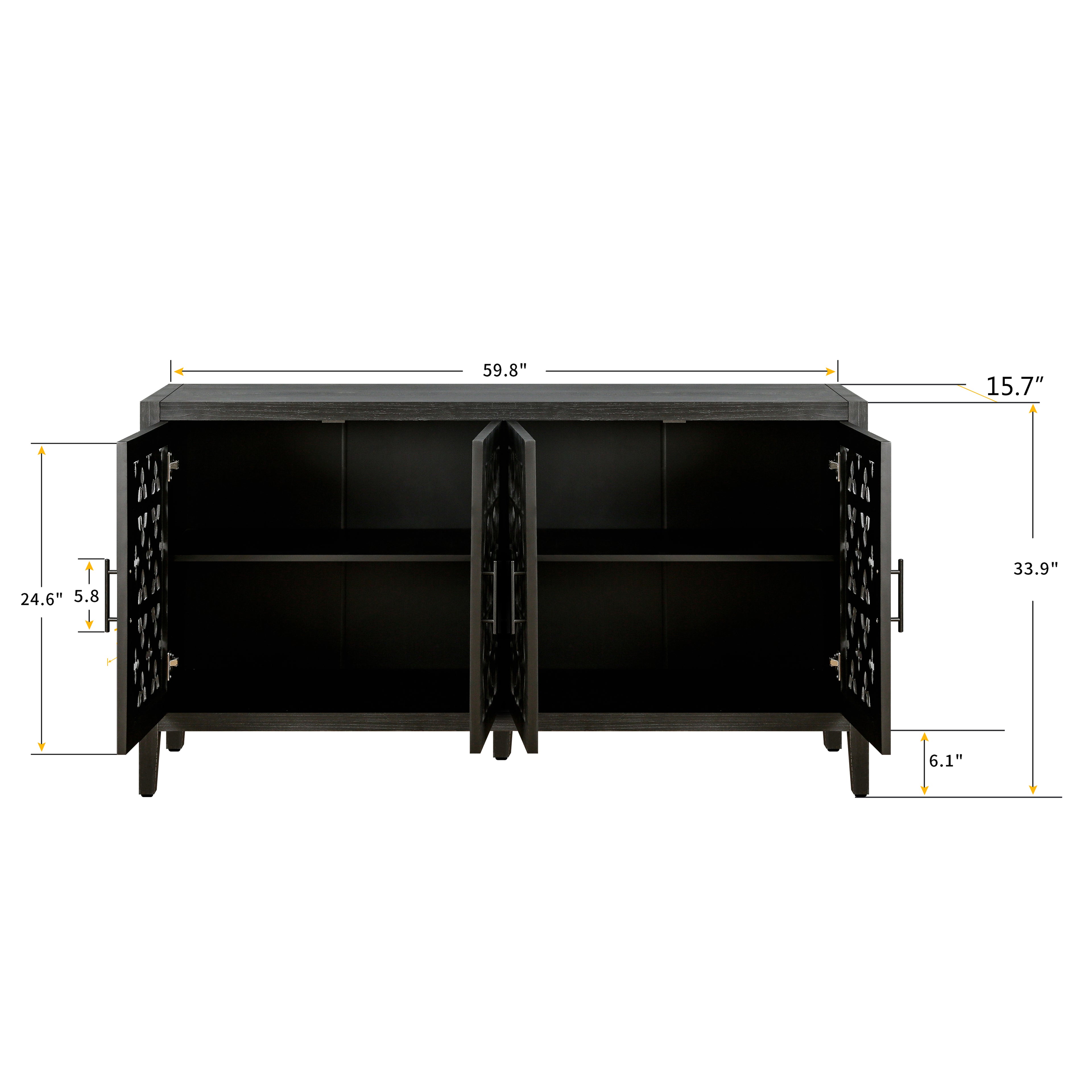 Hollow Four Door Antique Cabinet