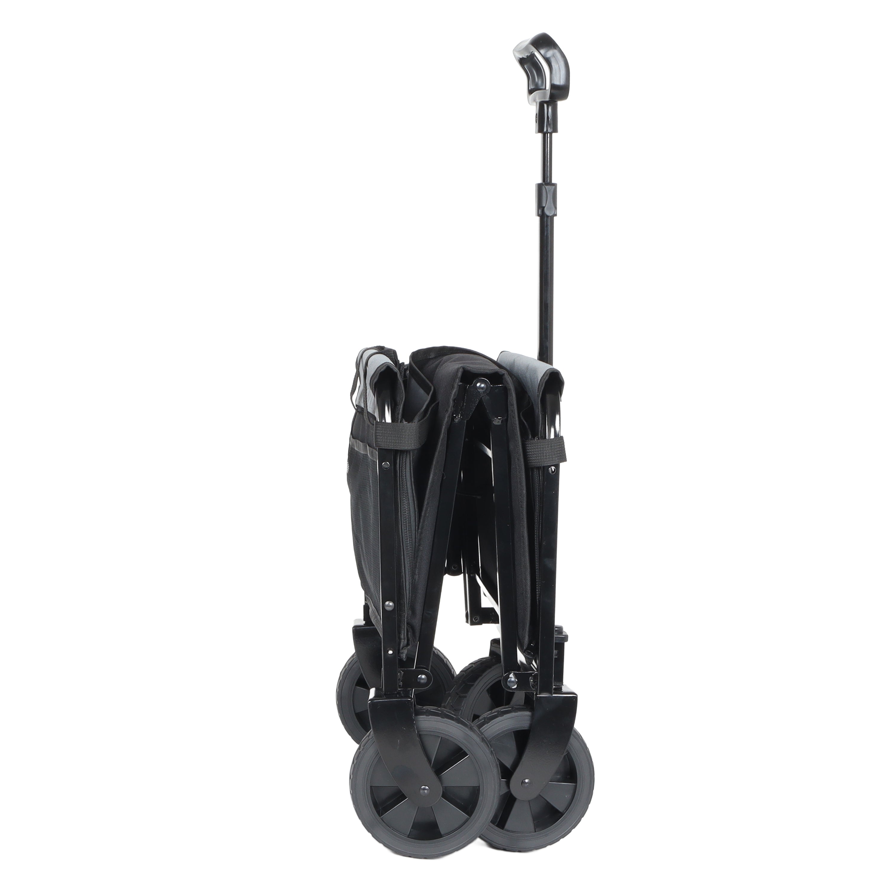 All-in-One Convertible Folding 4-Wheel Trolley with Bench Seat and Dog Leash