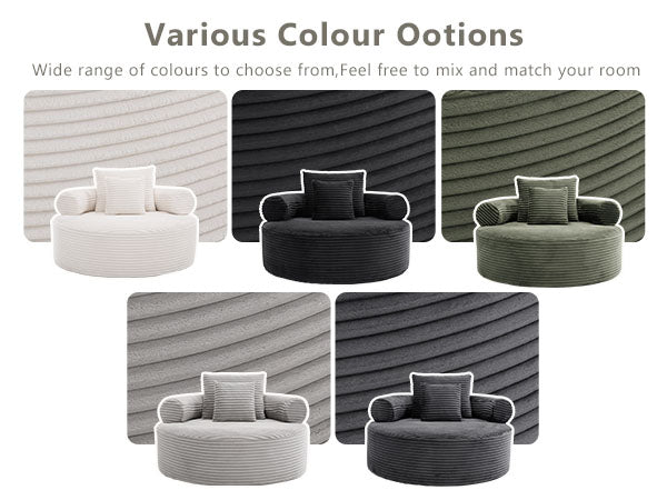 Round Sofa Bed with Memory Foam Sectional Couches