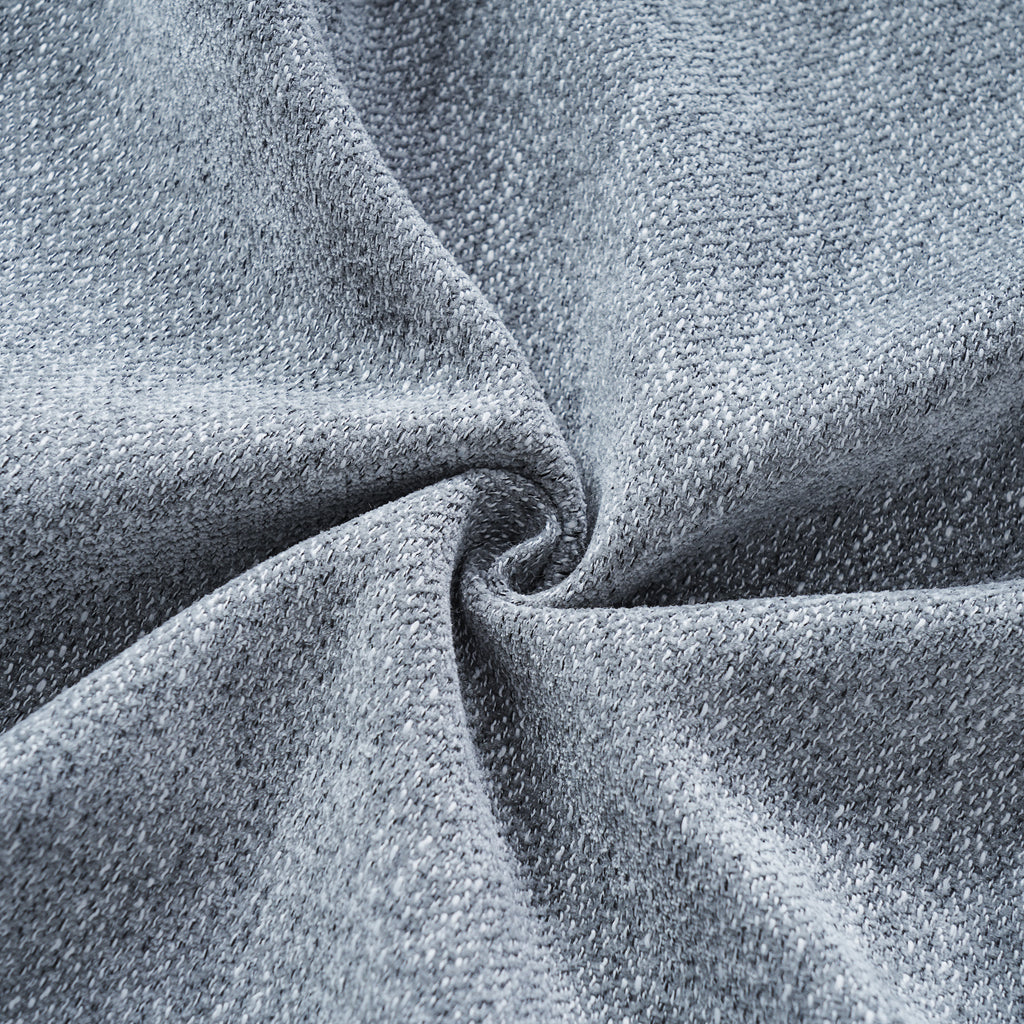 122-Inch Grey Curved Sofa, 4-Seat, Medium-Soft Fabric