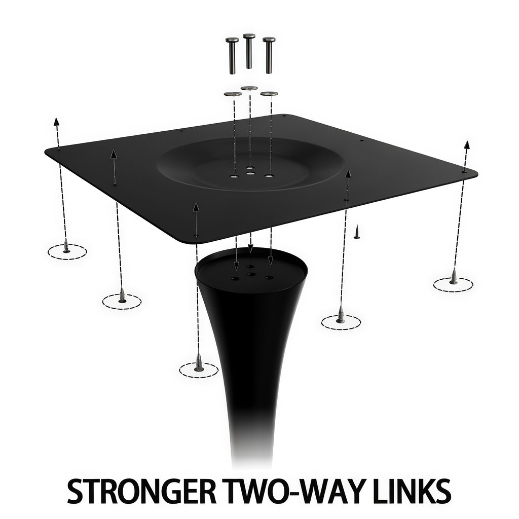 Modern Round Dining Table with Metal Base