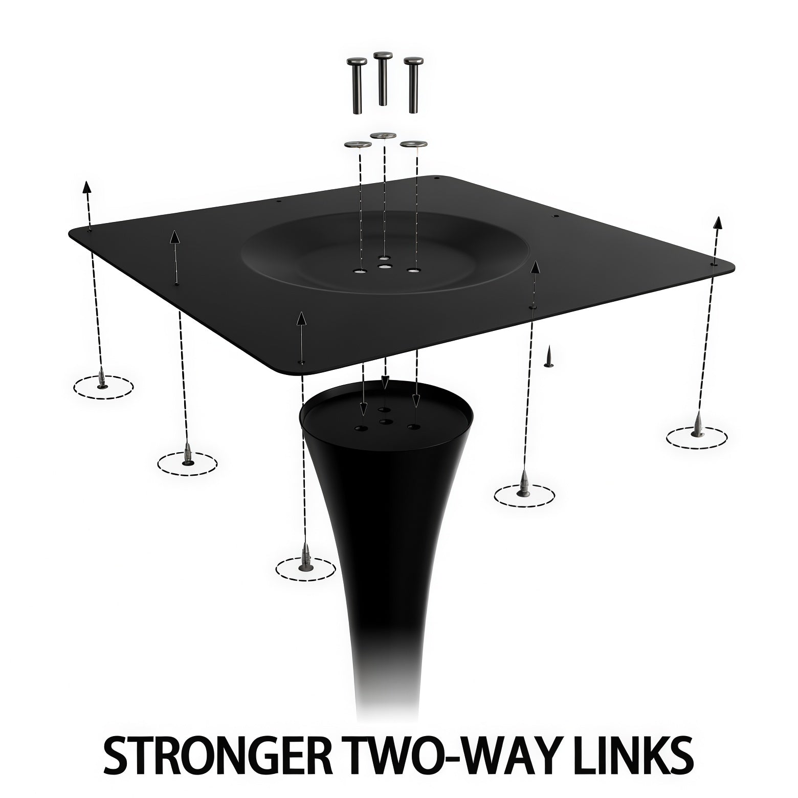 Modern Round Dining Table with Metal Base