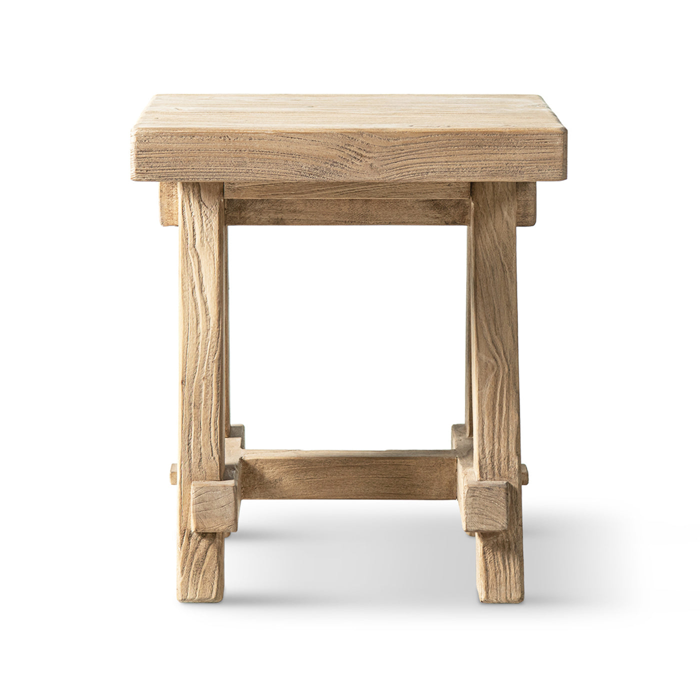 Hawthorne 18" Square Reclaimed Elm Trestle Side Table