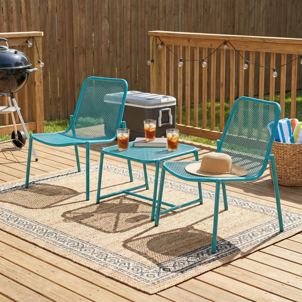 Kincaid Outdoor 3-Piece Conversation Set with Iron Frame