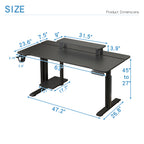 63"×(24"+6") Adjustable Height Desk