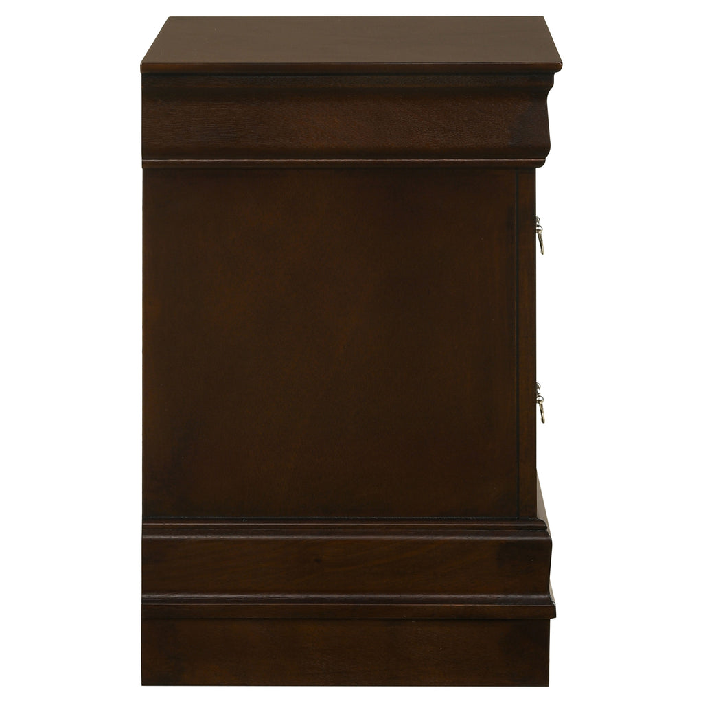 Demetra Cappuccino 2-Drawer Nightstand with Bail Handle