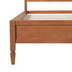King Size Wood Platform Bed Frame with Classic Panel Headboard