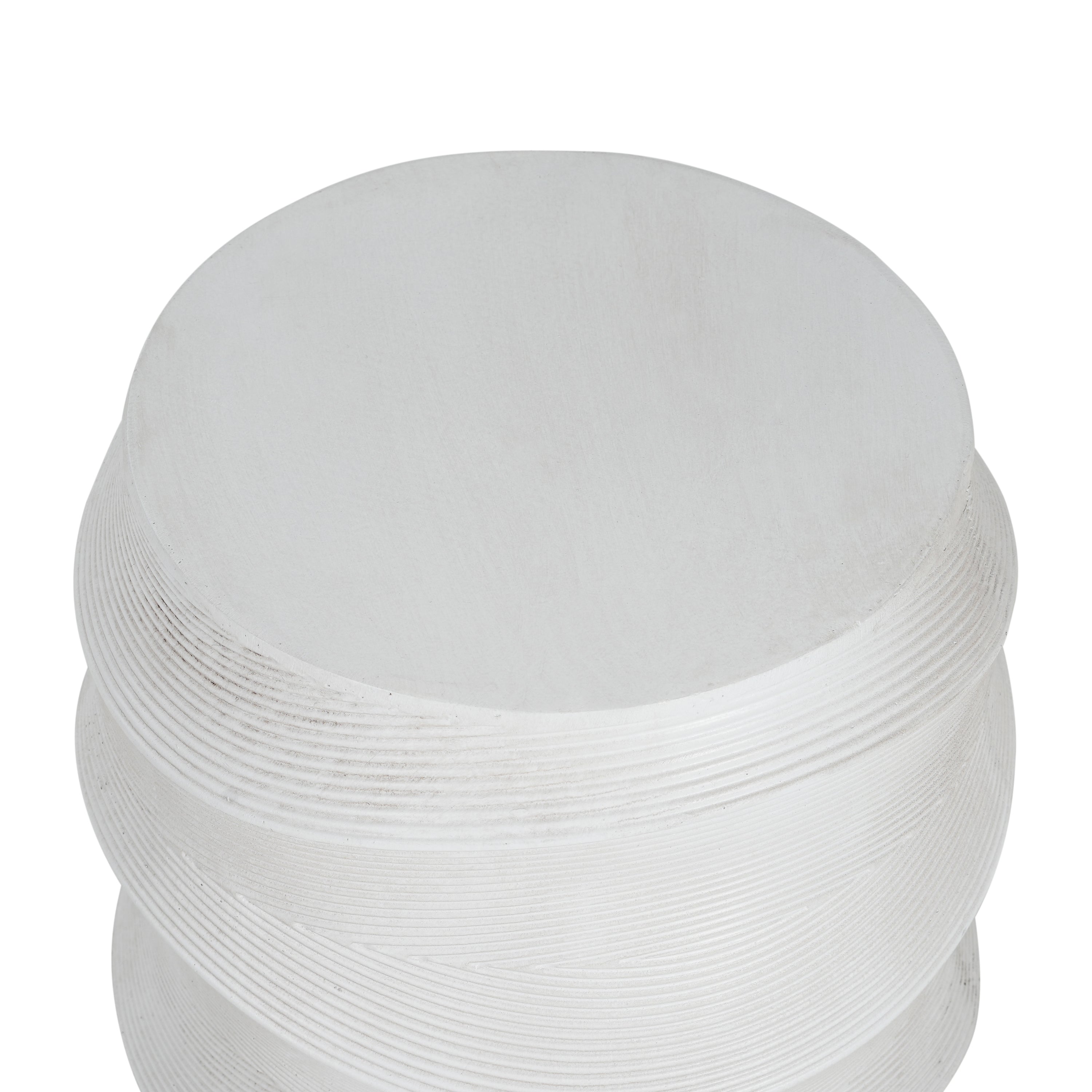 Antique-Style Magnesium Oxide Outdoor Side Table