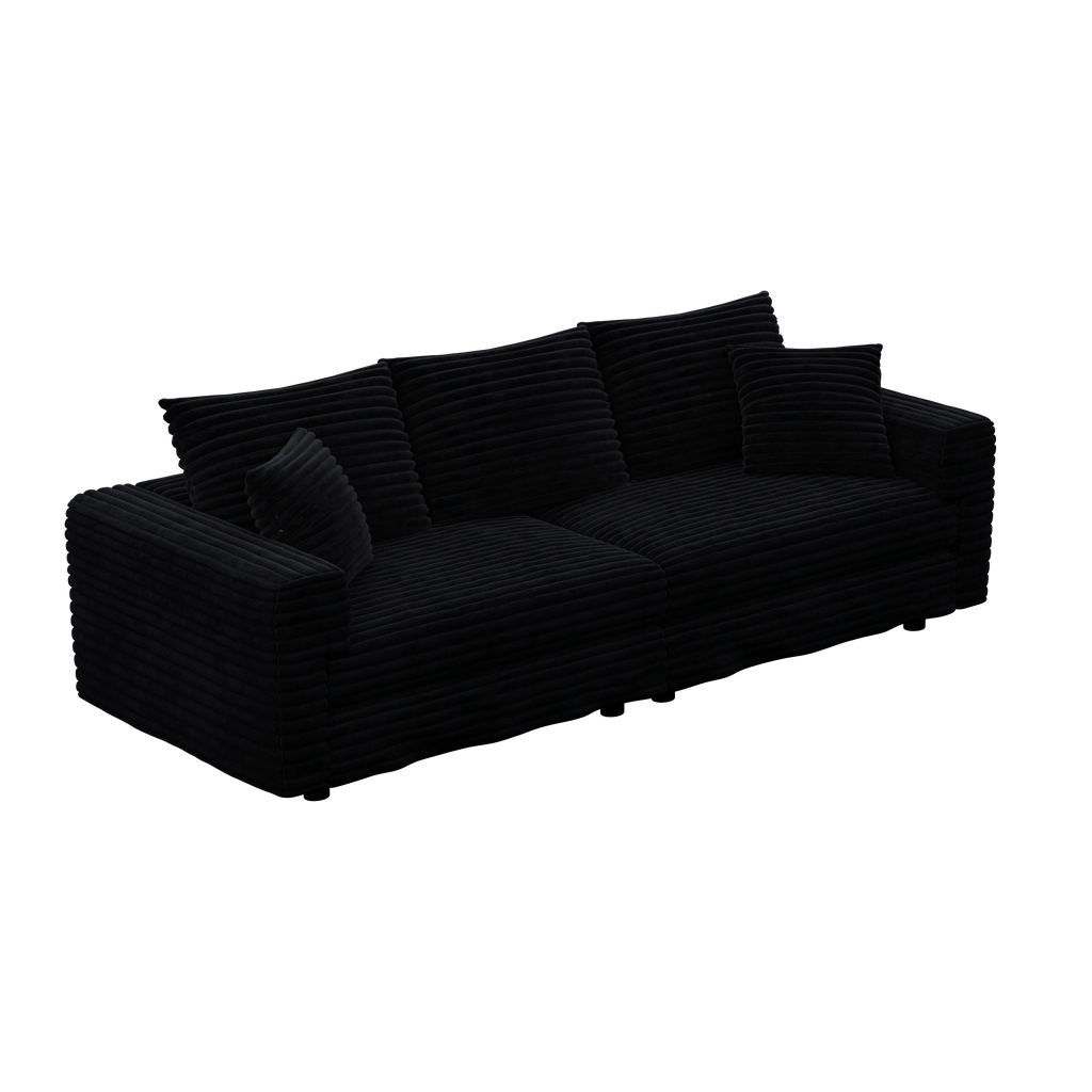 82.7" Plush Corduroy 3-Seat Sofa
