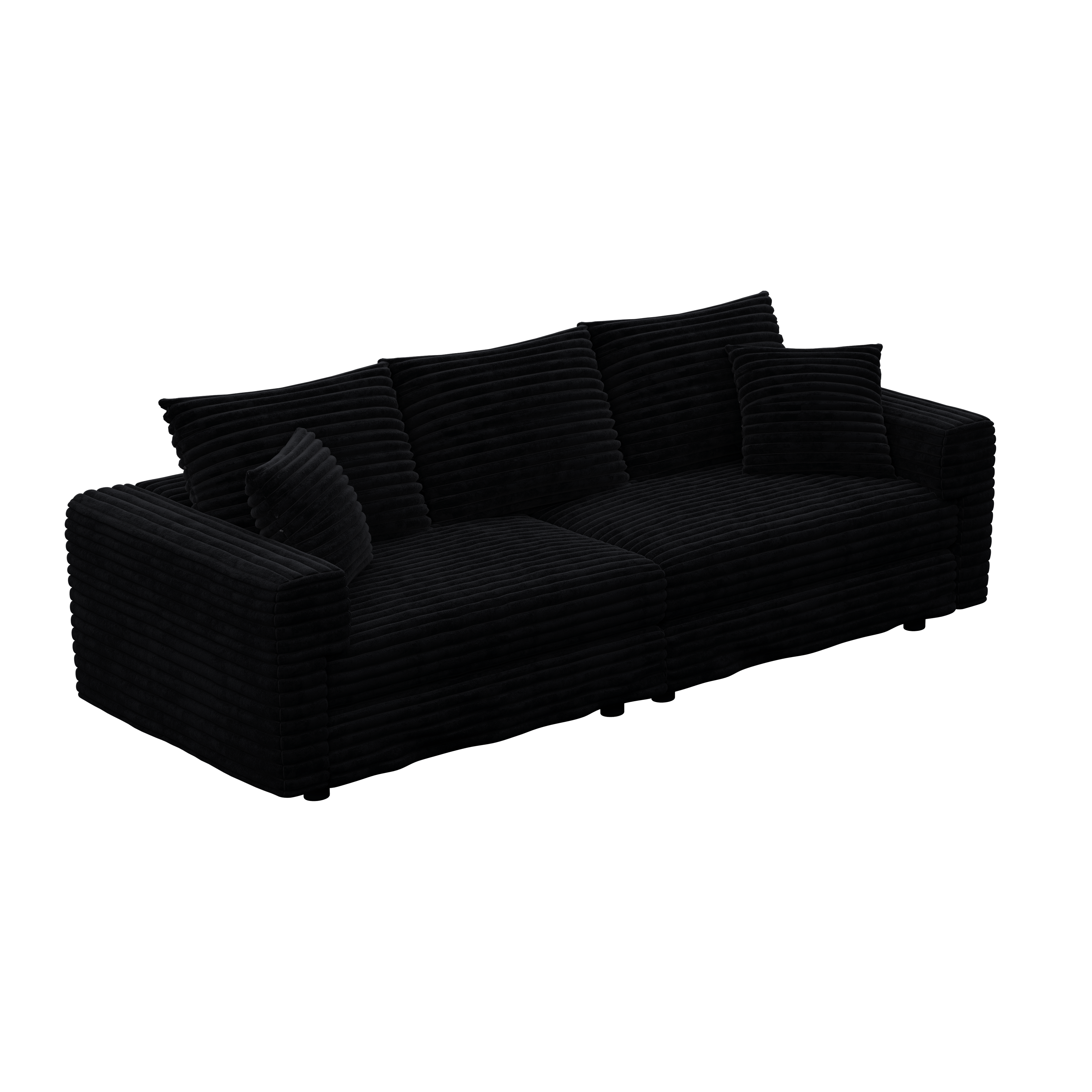 82.7" Plush Corduroy 3-Seat Sofa