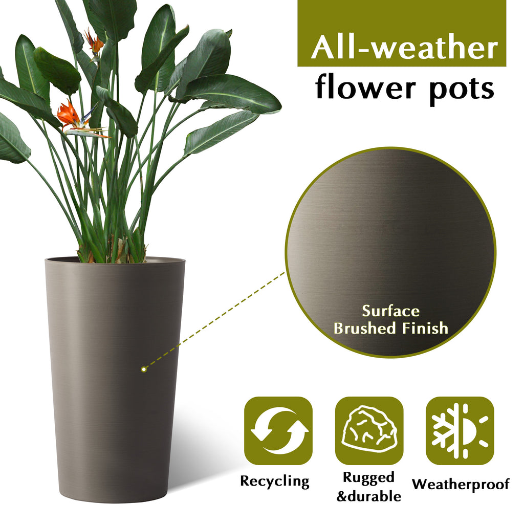 2 Pack Tall 21.7 in Planters for Outdoor Plants