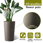 2 Pack Tall 21.7 in Planters for Outdoor Plants