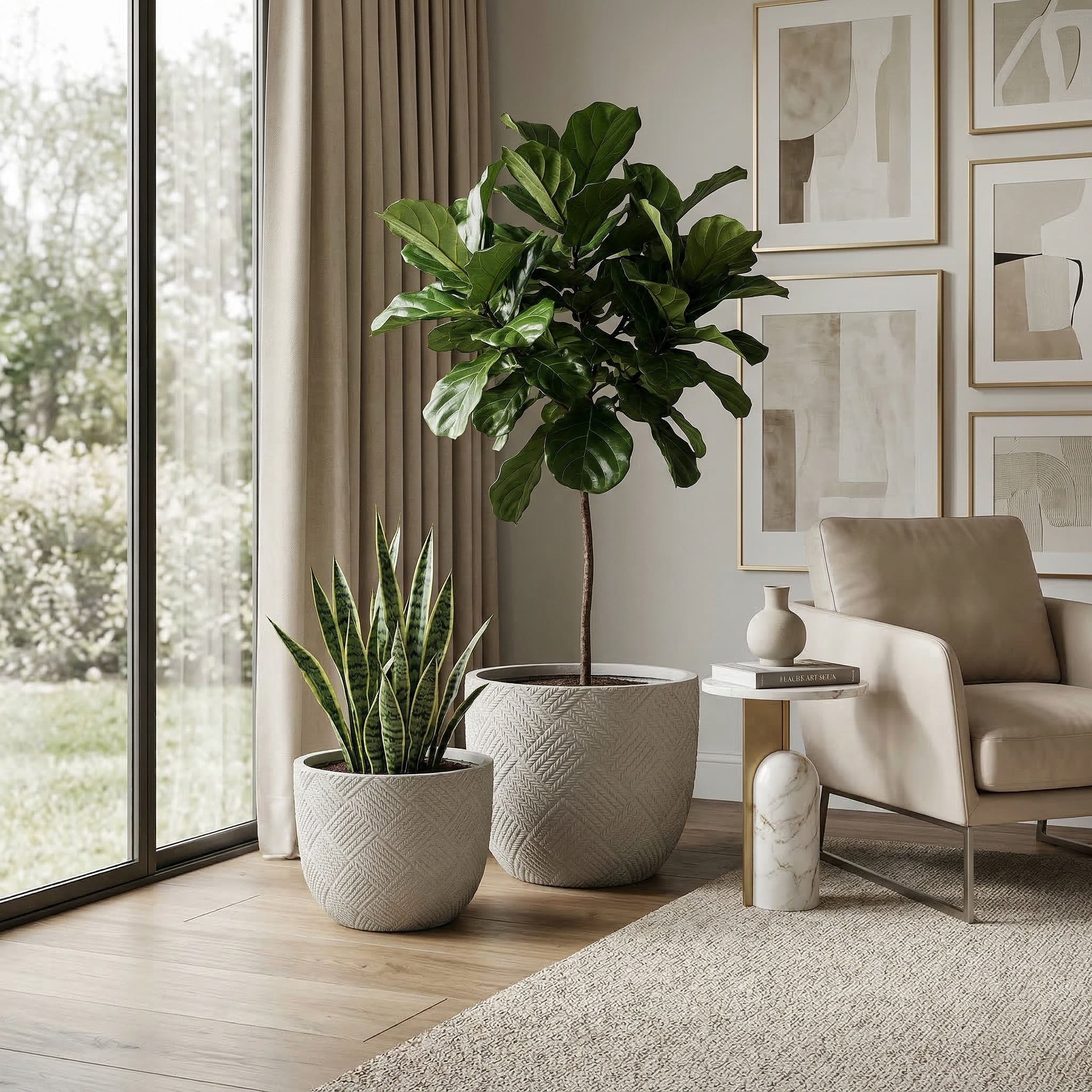 Round Concrete Planter Set of 2