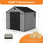 8x8Ft Resin Outdoor Storage Shed